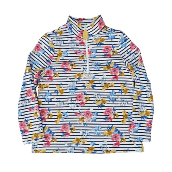 Joules Tops - NWT Women Size 4 or 20 Joules Floral Casual Half Zip Floral Pip Print Sweatshirt